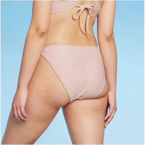 Wild Fable Women's Side-Tie High Leg Cheeky Bikini Bottom - Brown L (12-14) NWT - Picture 2 of 3